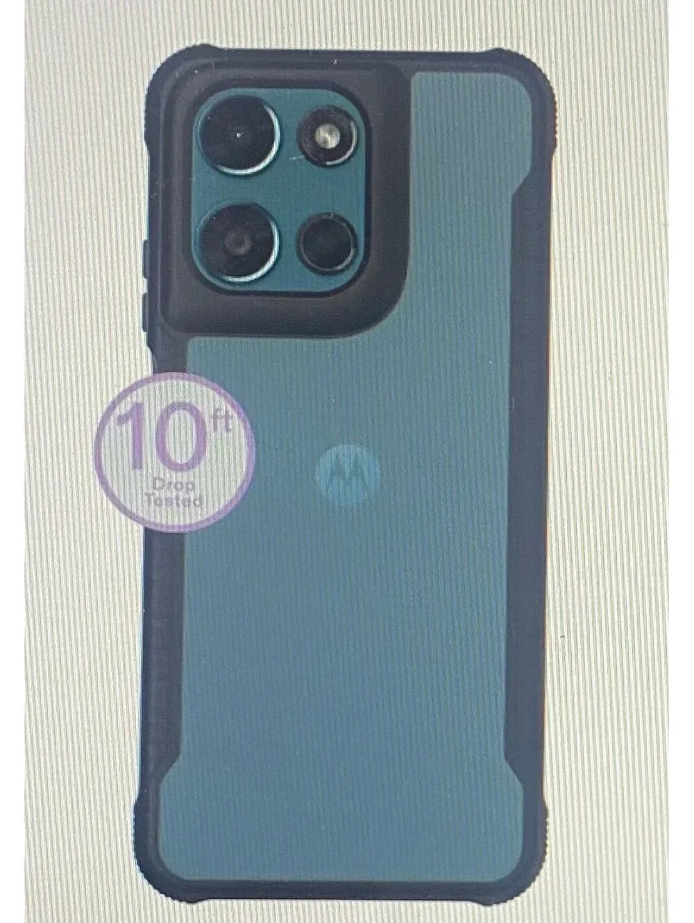 Onn Dual-Layer Case for moto g Play (2026) Black/Clear
